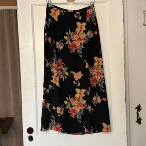 Jonathan Martin studio 100% silk maxi/ midi wrap floral skirt